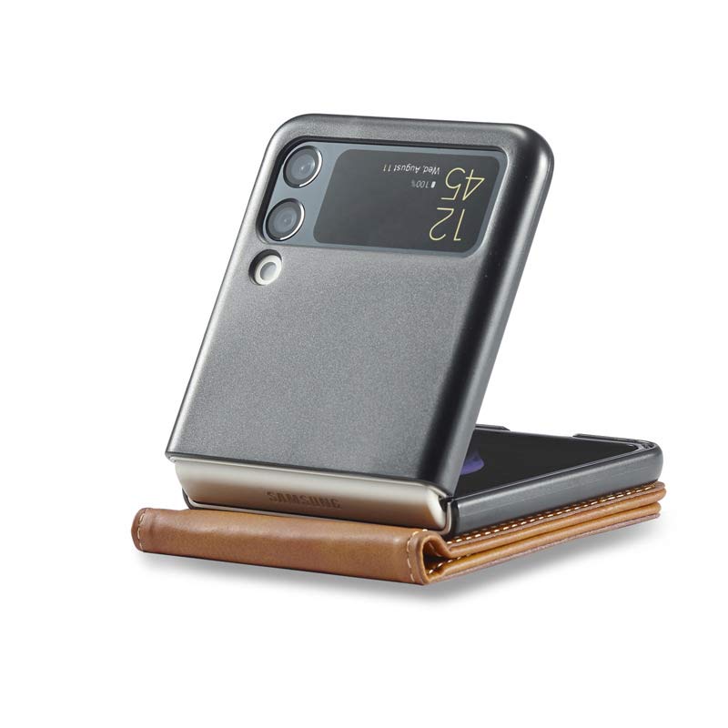 Samsung Galaxy Z Flip 3 Leder-Handyhülle Wallet Case mit Kartenfach