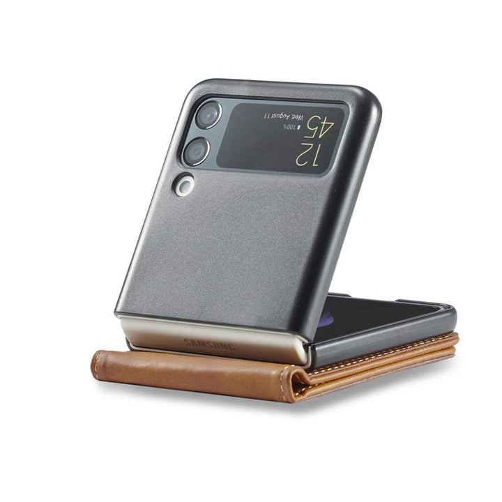 Samsung Galaxy Z Flip 3 Leder-Handyhülle Wallet Case mit Kartenfach