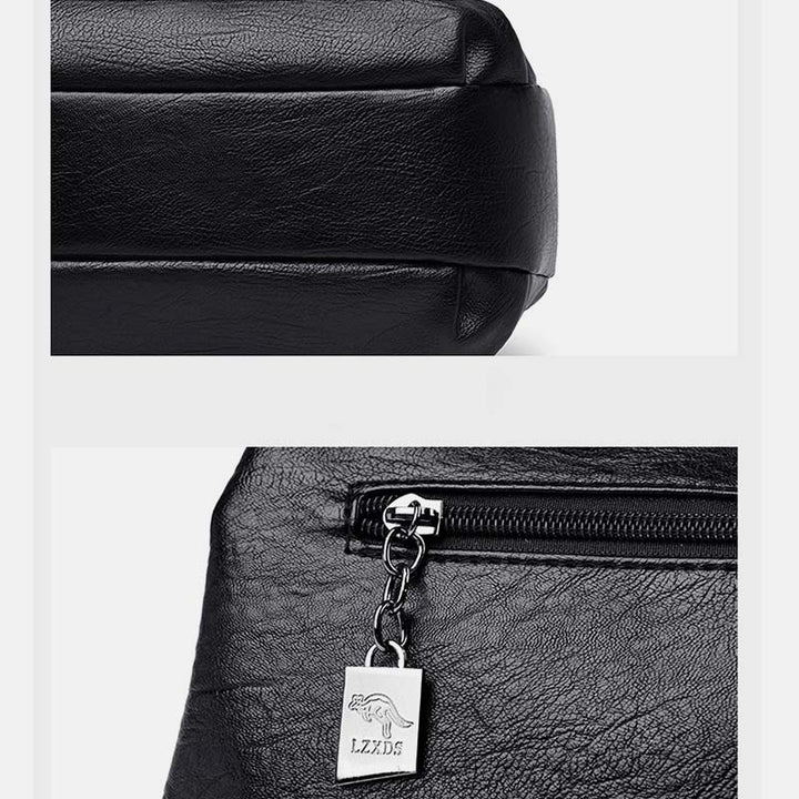 Handtasche aus Leder mit drei Fächern, kleine, lässige Umhängetasche