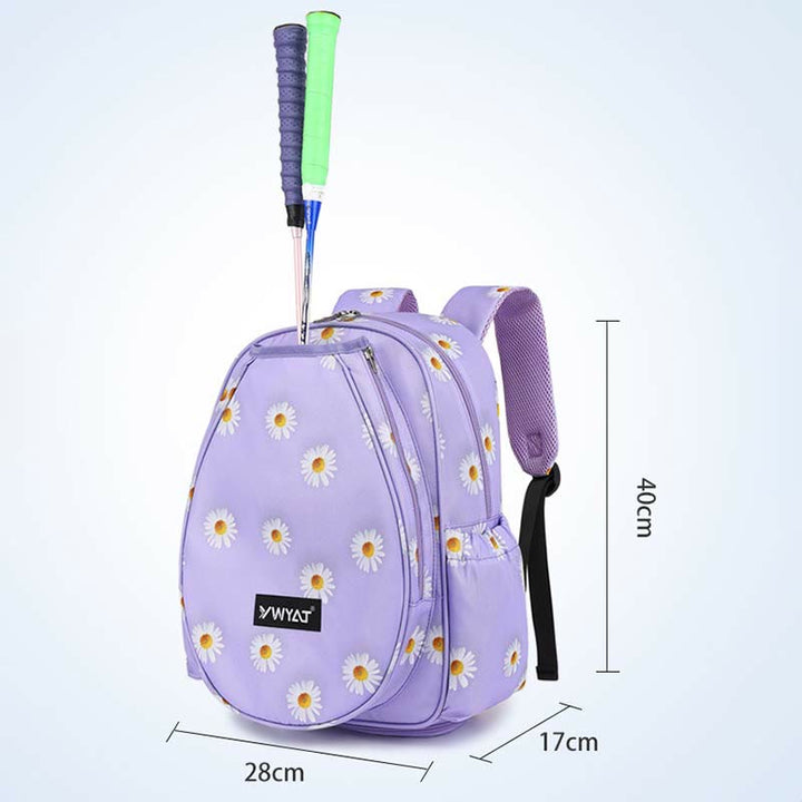 Badminton-Rucksack für Teenager mit Blumendruck, Sportschlägertasche