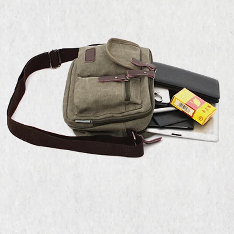 Retro Herren Canvas Messner Bag Casual Satchel Umhängetasche Schultertasche