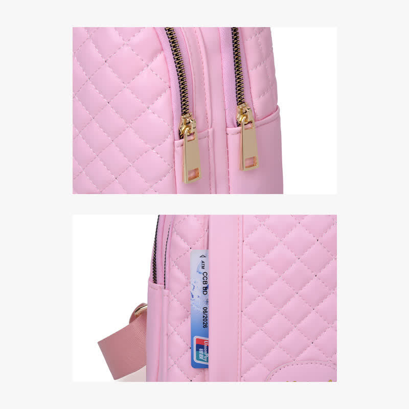 Schultertasche aus Leder für Damen, gesteppt, Umhängetasche, Sling-Rucksack, Tagesrucksack