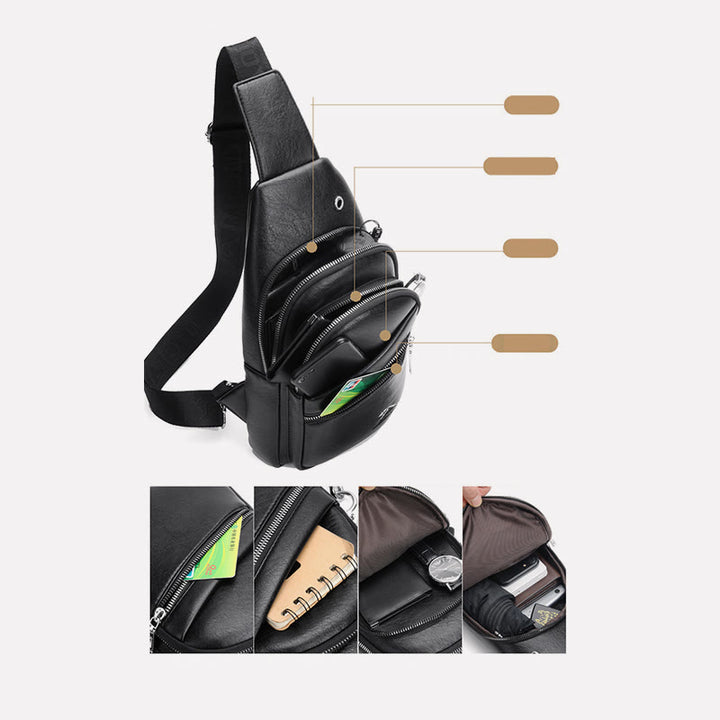 Schultertasche für Herren, große Kapazität, lässig, minimalistischer Umhängerucksack
