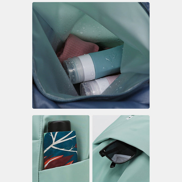 Wasserdichter, faltbarer Fitness-Reiserucksack mit großer Kapazität und Blumenstickerei 