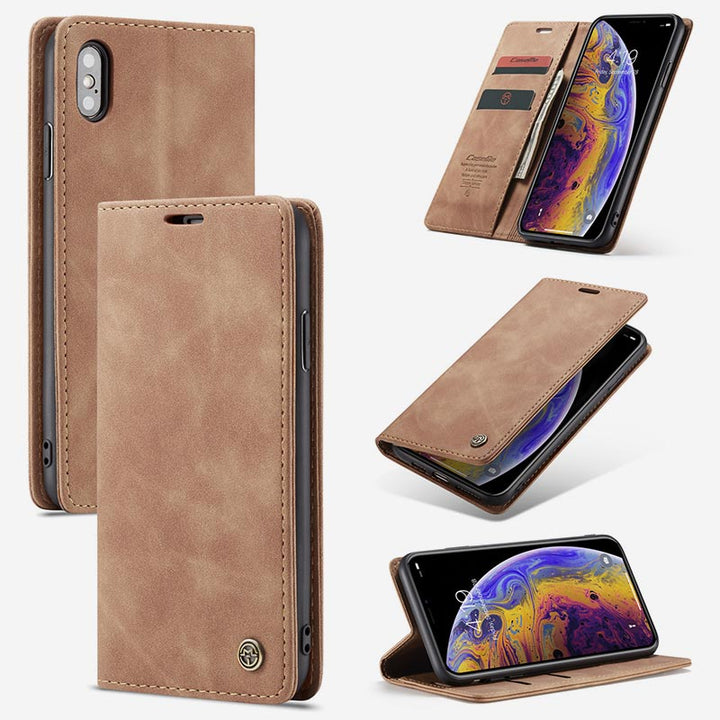 Leder-Handytasche, Handytasche für iPhone, Samsung, mit Kartenhalter, Geldscheinfach