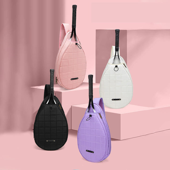 Schlägertasche für Damen, kariertes Muster, wasserdichte Umhängetasche aus Polyester - image 8