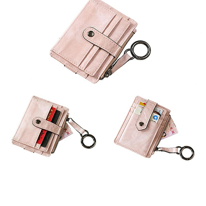 Schlankes Kartenetui, Vordertasche, Geldbörse, Kreditkartenhalter für Damen, mit Schlüsselanhänger