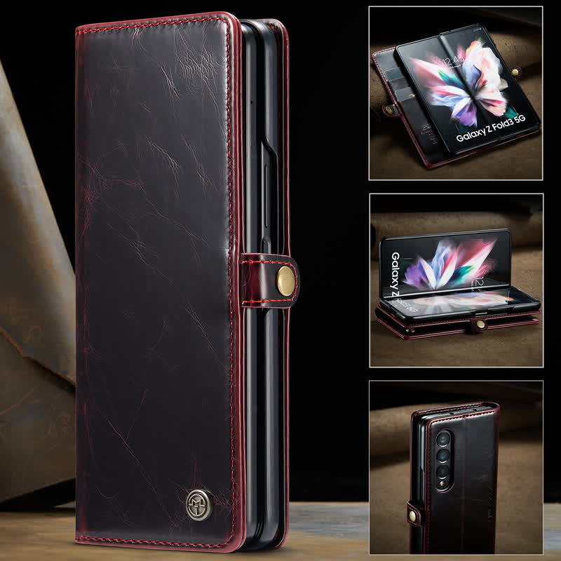 Folio Flip Handyhülle PU Leder Brieftasche für Samsung Galaxy Z Fold 4 /Z Fold 3 / Z Fold 5