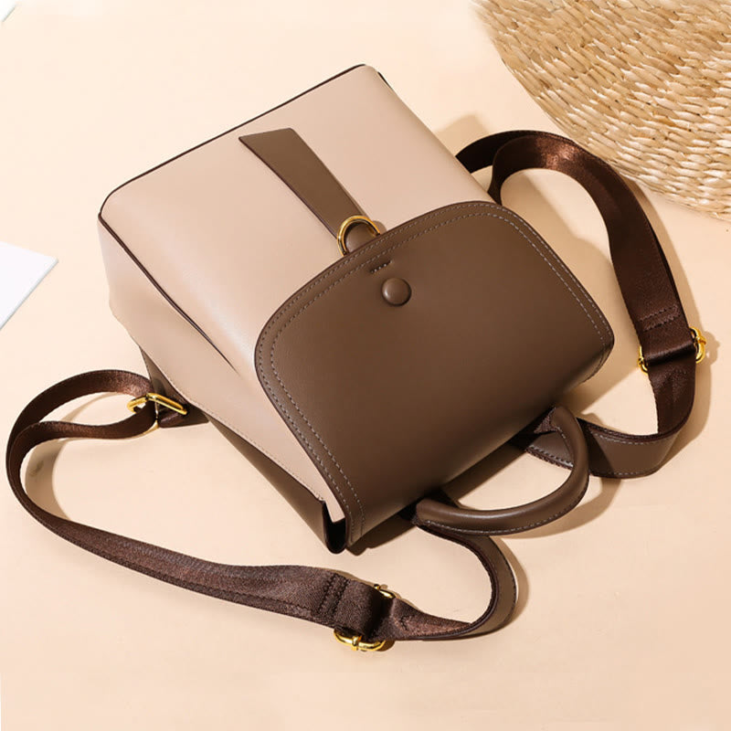 Minimalistischer Rucksack Farbkontrast Robustes veganes Leder Kleiner Tagesrucksack