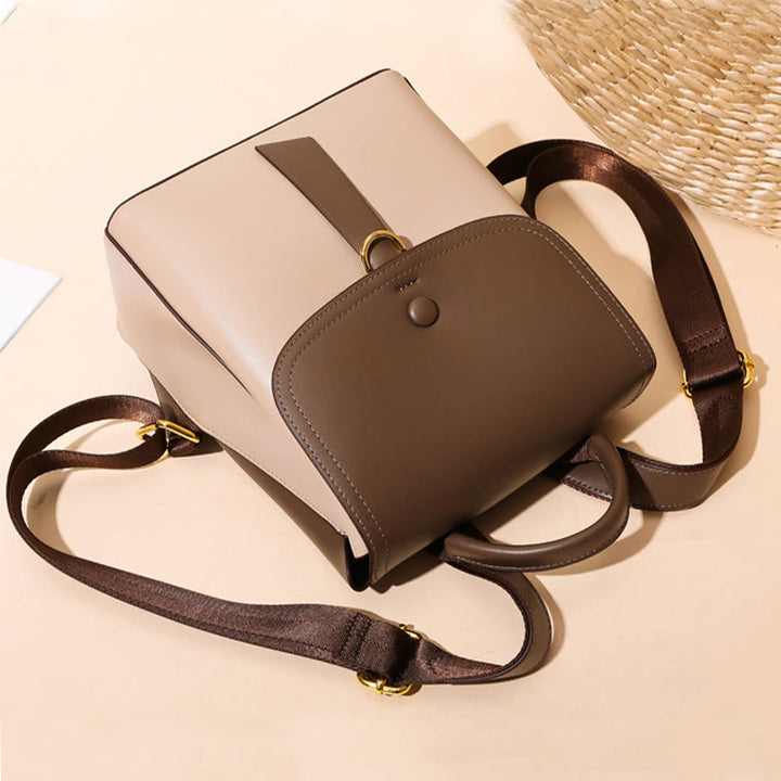 Minimalistischer Rucksack Farbkontrast Robustes veganes Leder Kleiner Tagesrucksack