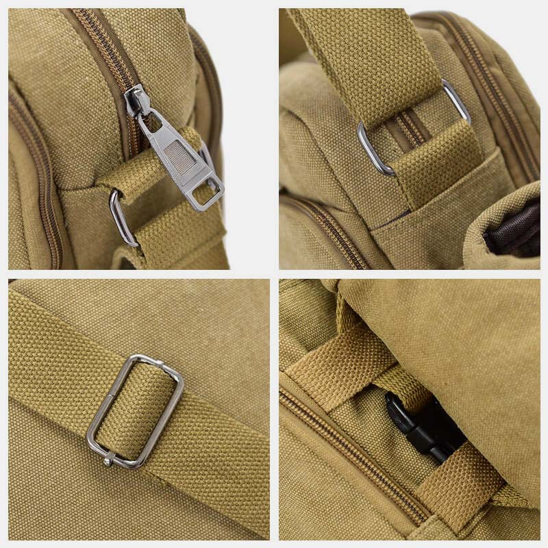 Vintage Canvas Crossbody Tasche für Herren Multifunktionaler Tagesrucksack Schultertasche