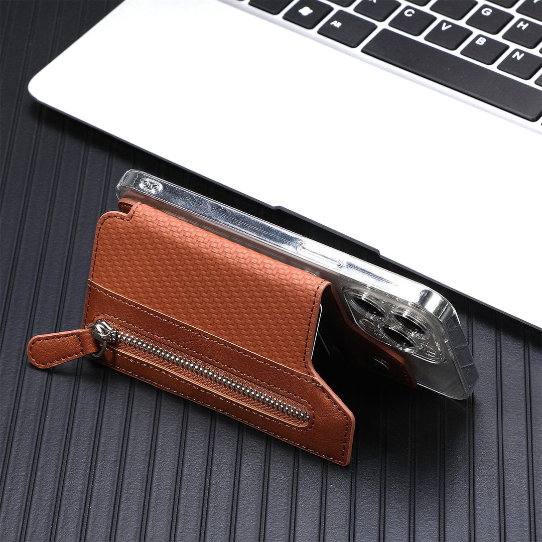 Brieftasche für Telefon Creative Stick Clamshell Style Zurück Kartenhalter