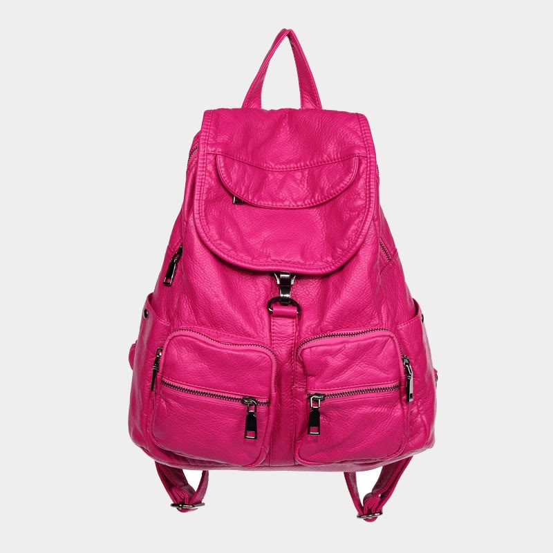 Weicher Leder-Reiserucksack, kleiner, wasserdichter, lässiger Tagesrucksack für Damen