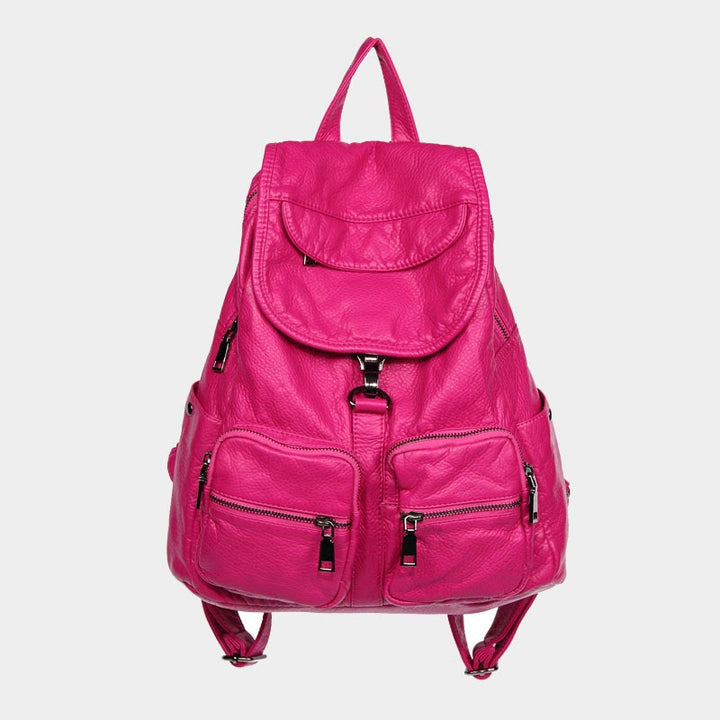 Weicher Leder-Reiserucksack, kleiner, wasserdichter, lässiger Tagesrucksack für Damen