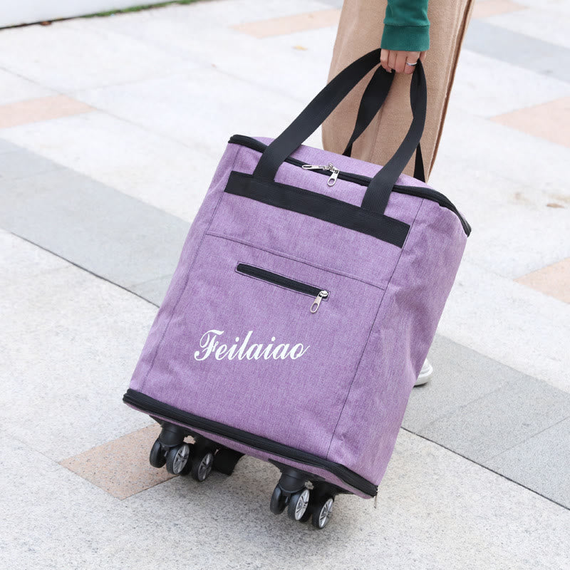 Kurzreise-Gepäcktasche mit Rollen für Damen, tragbar, konvex, Rucksack