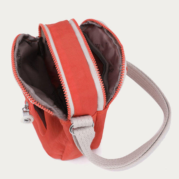 Mini-Umhängetasche, wasserdichtes Nylon, einfarbig, einfache Einkaufstasche