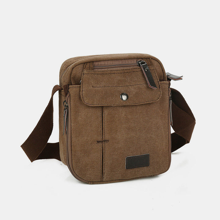 Kleine Umhängetasche für Herren mit mehreren Fächern, Reisetasche aus Canvas