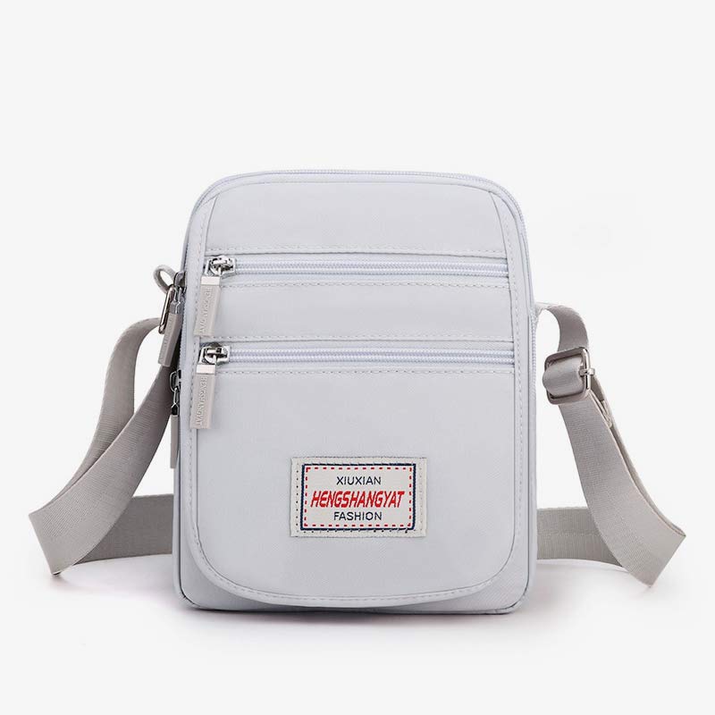 Funktionelle Damen-Geldbörse mit mehreren Taschen, einfarbiges Nylon, Umhängetasche