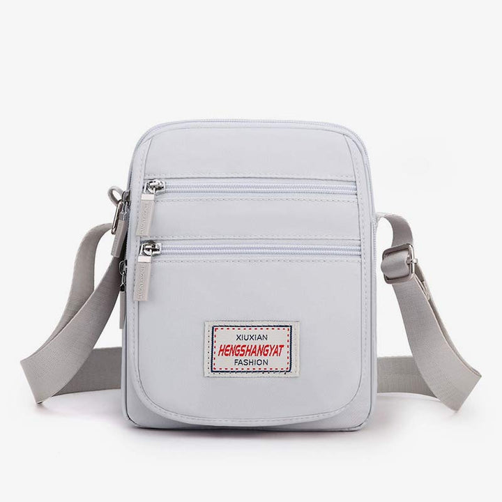 Funktionelle Damen-Geldbörse mit mehreren Taschen, einfarbiges Nylon, Umhängetasche