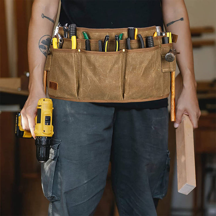 Werkzeuggürteltasche mit mehreren Steckplätzen, wasserdichte Hüfttasche aus Canvas für die Werkzeugorganisation