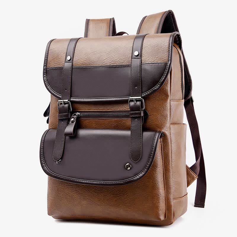 Laptop-Rucksack aus Leder für Herren, großes Fassungsvermögen, für Uni, Reisen, Büro, Tagesrucksack