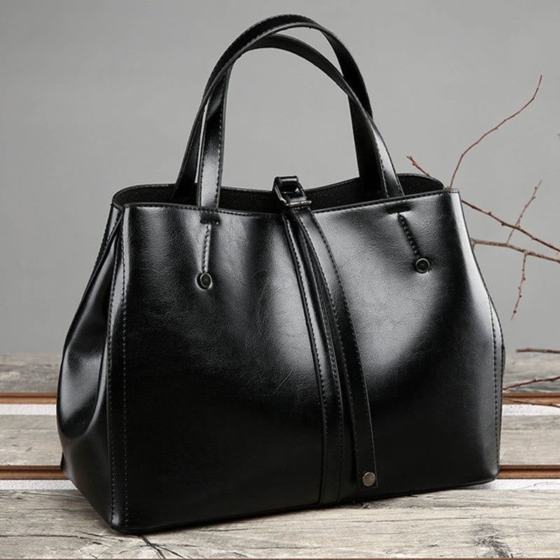 Minimalistische Tote Pure Color Leder Umhängetasche für Damen - image 7