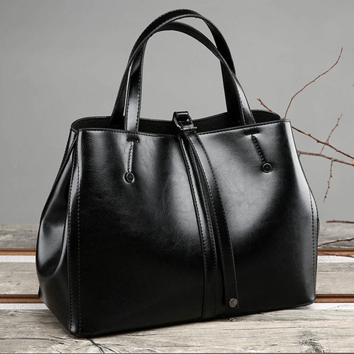 Minimalistische Tote Pure Color Leder Umhängetasche für Damen - image 7