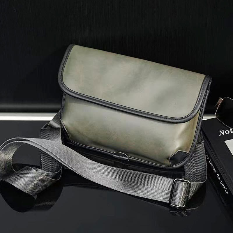 Umhängetasche für Unisex, minimalistische, quadratische Schultertasche aus PU-Leder