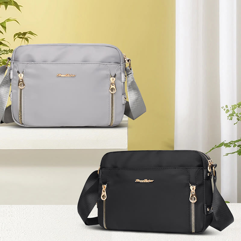 Umhängetasche für Damen, einfache, helle Farbe, wasserdichte Nylontasche