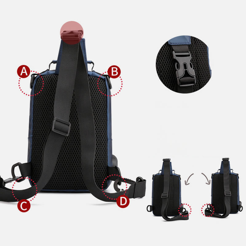 Praktische Crossbody Sling Bag für Männer, wasserdichte Reisetasche