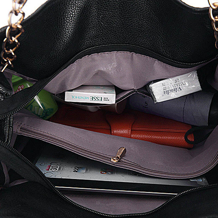 Glänzende Schlangenhaut-Grain-Tasche für Damen aus echtem Leder