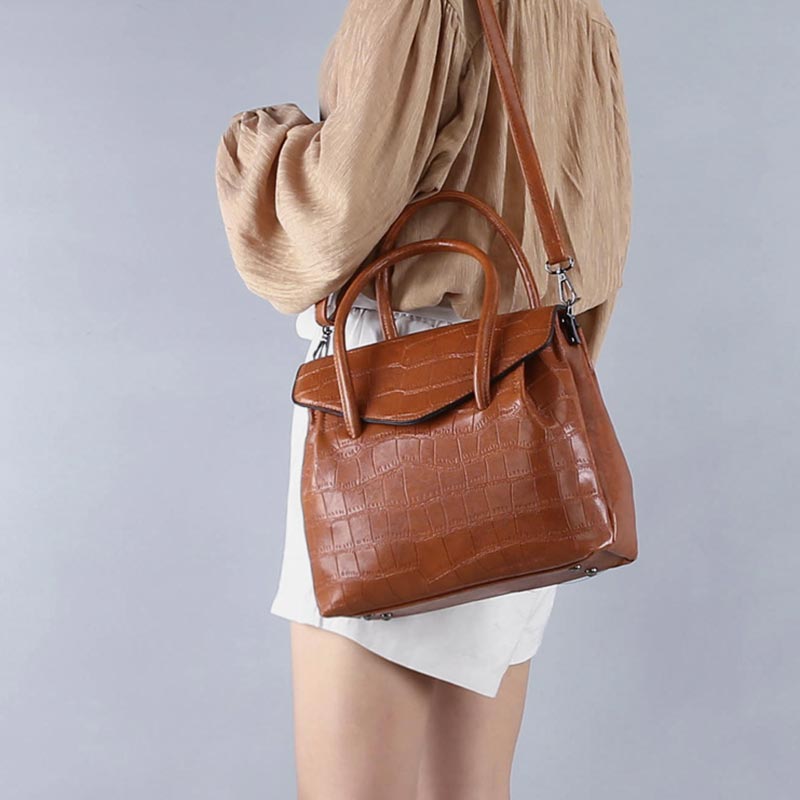 Damen Satchel Handtasche Schultertaschen Robuste Tragetaschen mit Griff oben