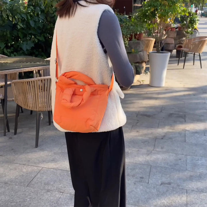 Leichte, gesteppte Handtasche für Damen, große, weich gepolsterte Umhängetasche