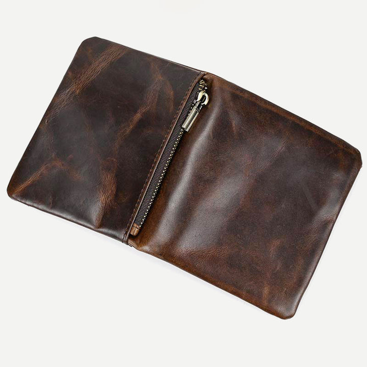 Retro Herren Leder Geldbörse Bifold Design Schlank Halter 6-10 Karten