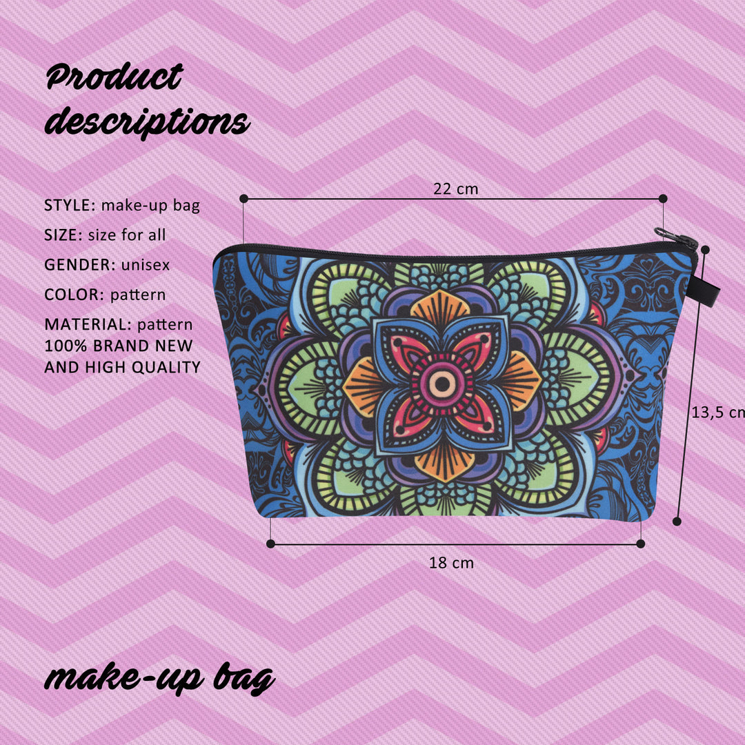 Aufbewahrungstasche für Damen, bedruckt mit Blumenmuster, Make-up-Tasche aus Polyester