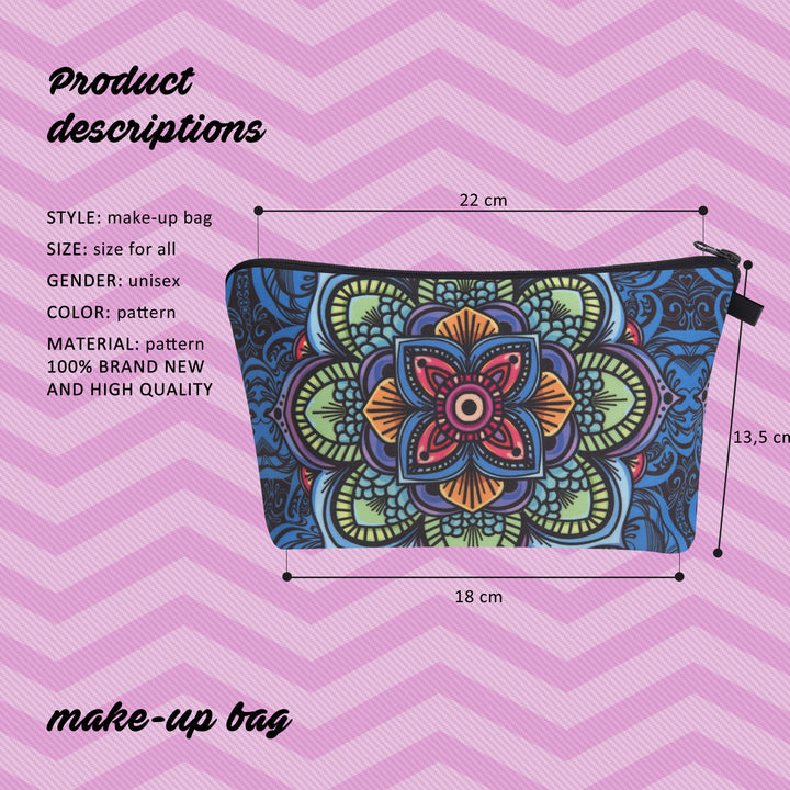 Aufbewahrungstasche für Damen, bedruckt mit Blumenmuster, Make-up-Tasche aus Polyester