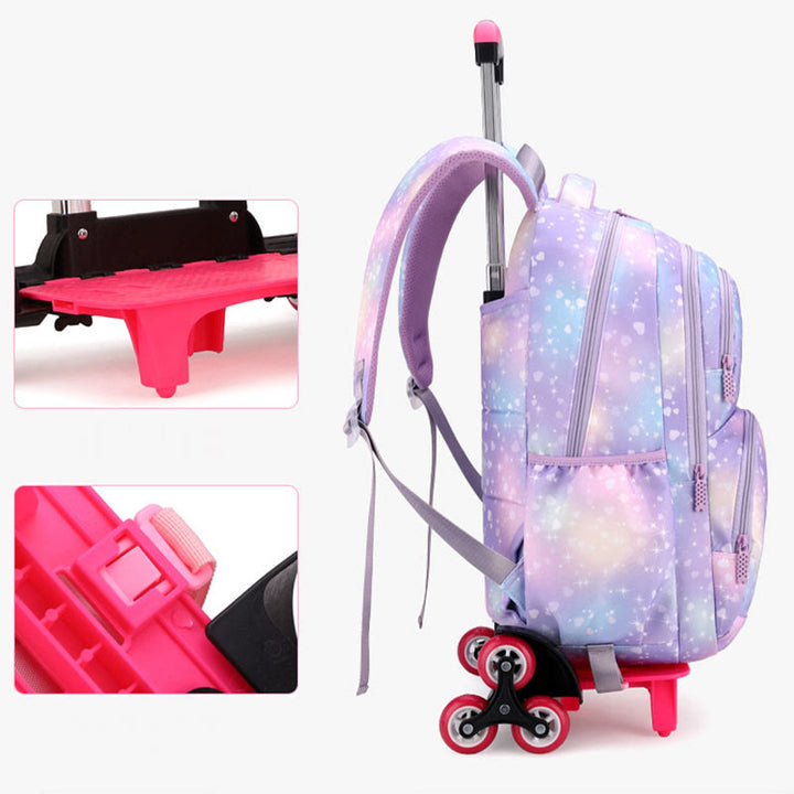 Robuster Schulrucksack aus Nylon mit Rollen, Schultasche für Kinder