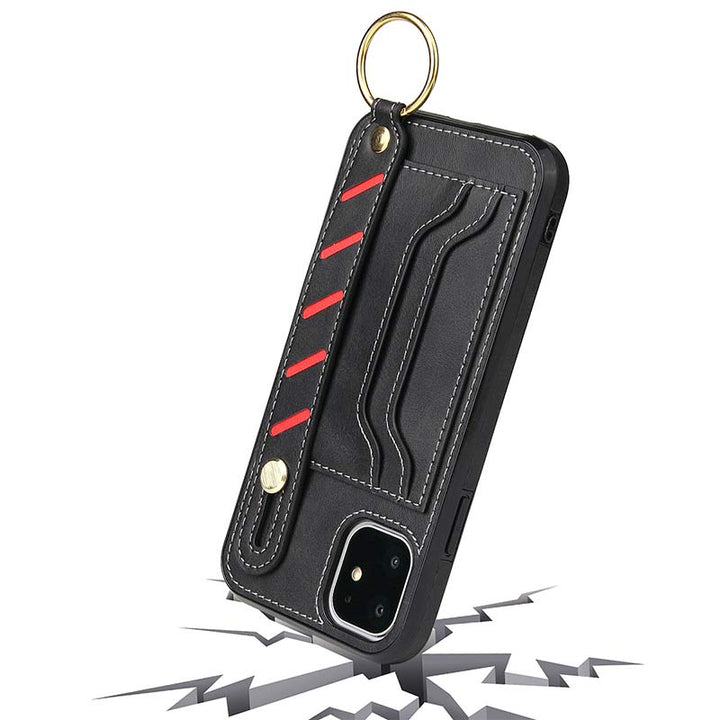 Leder-Handyhülle für iPhone und Samsung mit Kartenfach und Armband