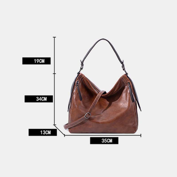 Retro-Handtasche für Damen, groß, Designer-Hobo-Tasche aus Leder