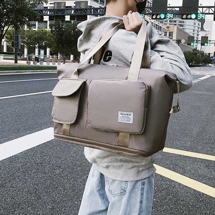 Wasserdichte, leichte, erweiterbare Fitness-Reisehandtasche mit großem Fassungsvermögen