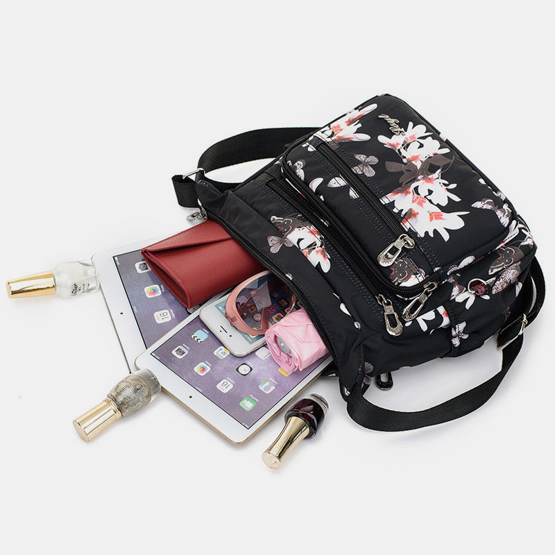 Damen Umhängetasche Multi-Pocket Nylon Schulter Handtasche Geldbörsen Reisetaschen