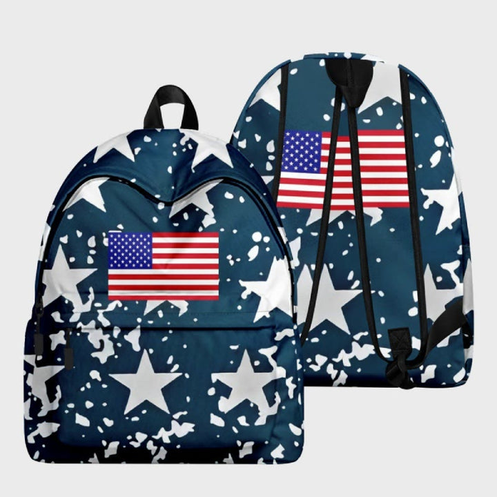 Rucksack für Teenager mit amerikanischem Flaggendruck, für Outdoor, Camping, Studium, Tagesrucksack