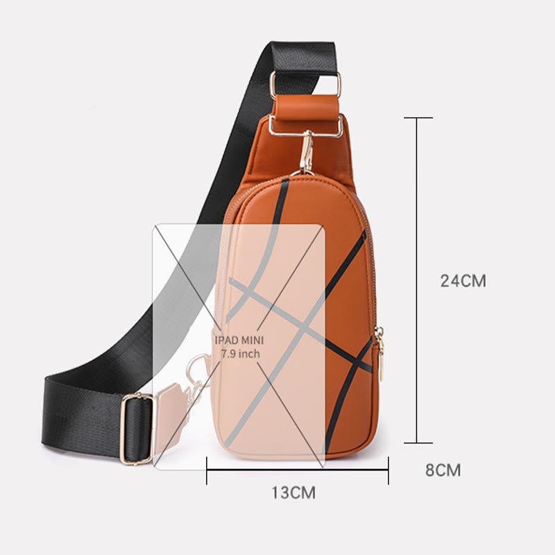 Schultertasche für Damen, Outing Sports Printing, Umhängetasche aus Leder