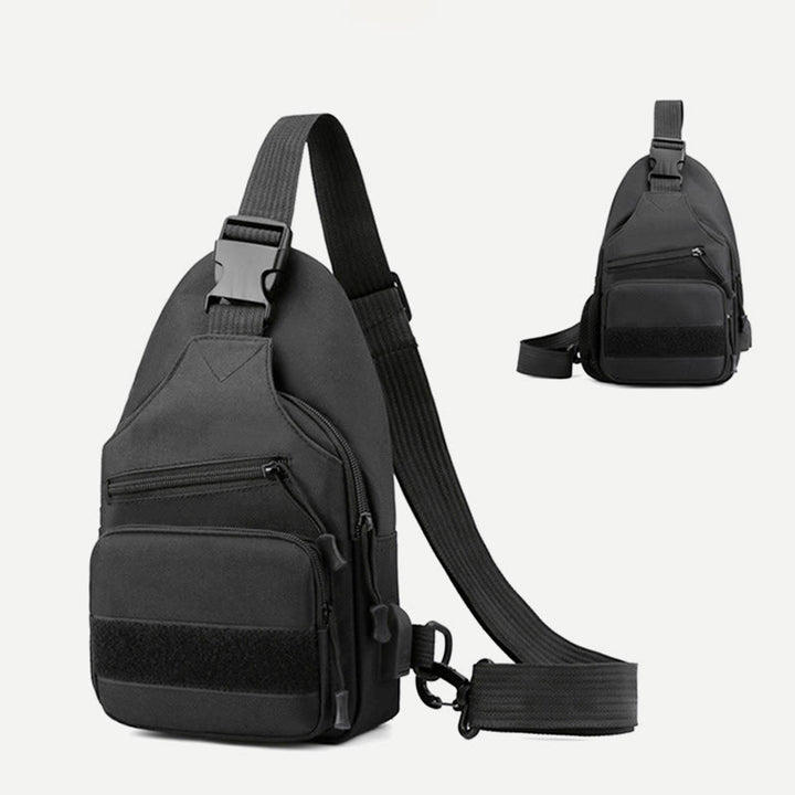 Schultertasche für Herren aus Canvas, lässig, sportlich, große Brusttasche