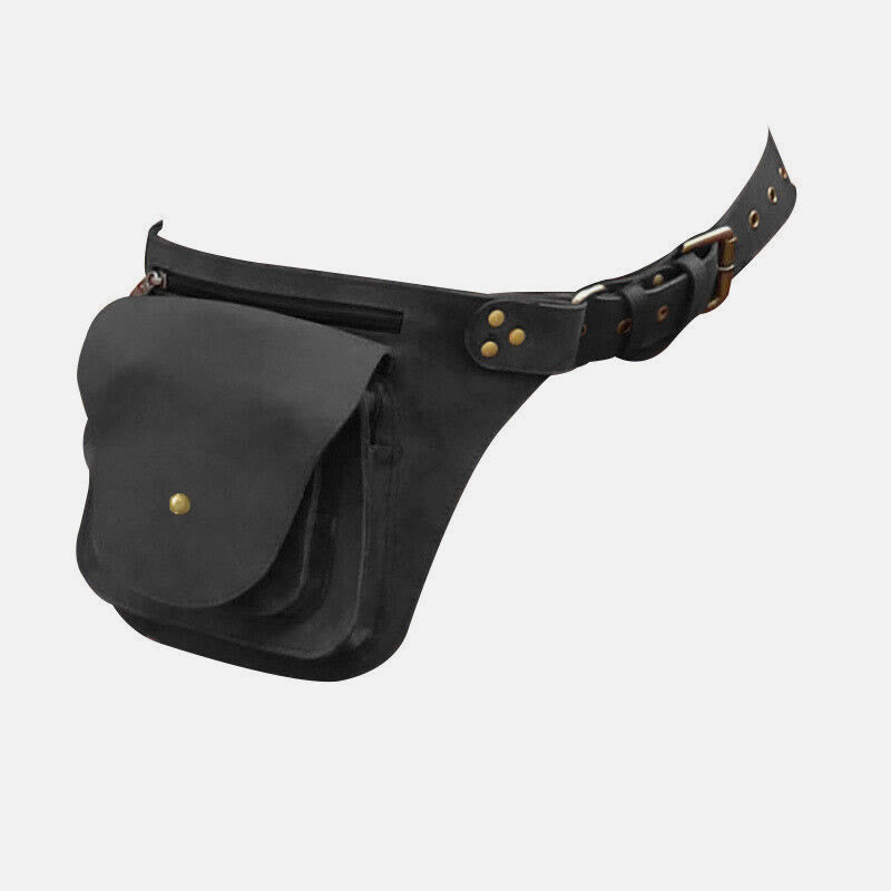 Einfarbige Herren-Hüfttasche, minimalistische Punk-Outdoor-Gürteltasche