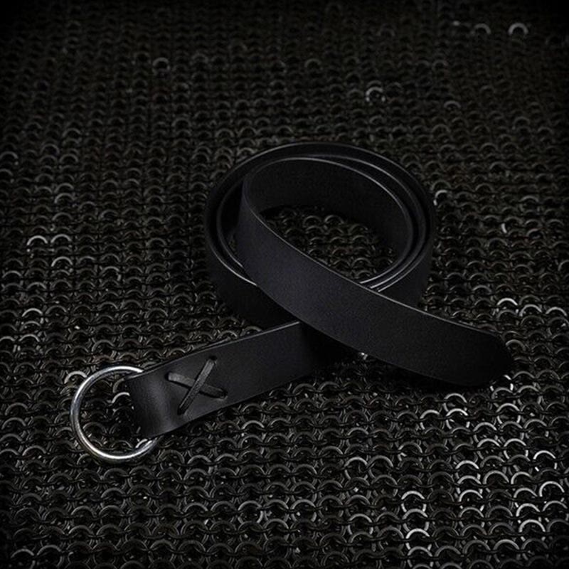 Mittelalterlicher Säbelgürtel, Wikingerritter, keltischer Ring, Lederholster