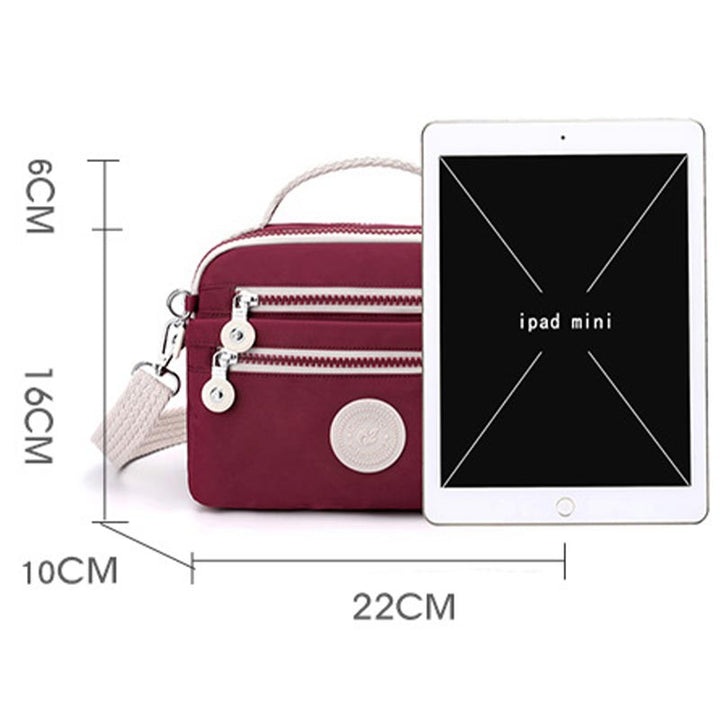 Leichte Handtasche aus Nylon mit mehreren Taschen, kleine Umhängetasche