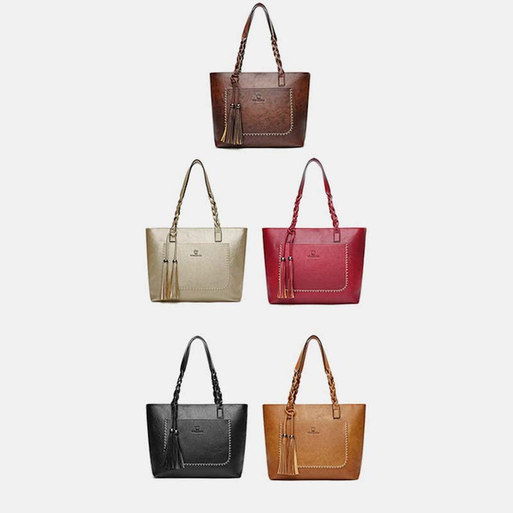 Große Kapazität Business Büro Handtasche Damen weiche PU Quaste Tote Schultertasche
