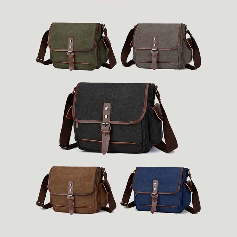Unisex Retro Canvas Tasche Große funktionelle Umhängetasche Messenger Bag