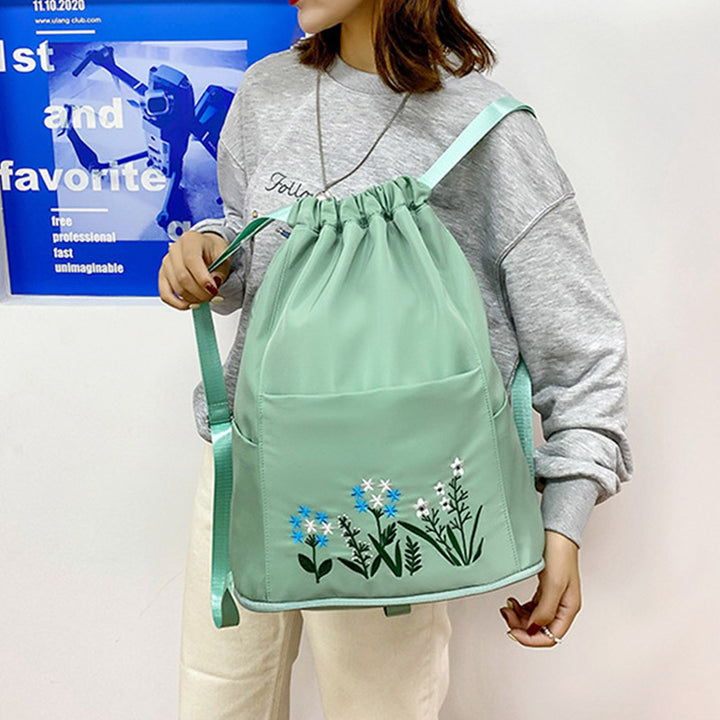 Wasserdichter, faltbarer Fitness-Reiserucksack mit großer Kapazität und Blumenstickerei 